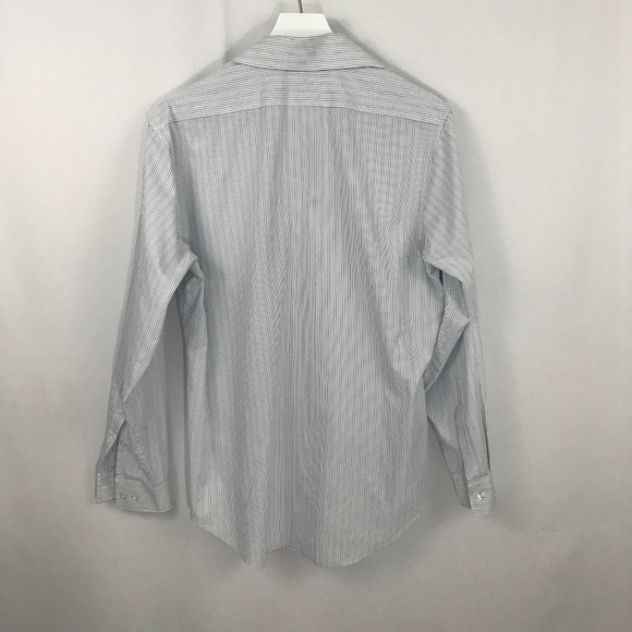 Calvin Klein Slim Fit Striped Button Up Blue White - Picture 5 of 5